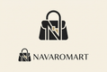 NAVAROMART luxury logo concept with standalone handbag N icon and horizontal wordmark